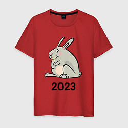 Футболка хлопковая мужская Большой кролик 2023, цвет: красный