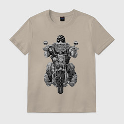 Футболка хлопковая мужская Ride biker, цвет: миндальный