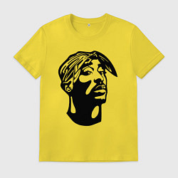 Футболка хлопковая мужская 2Pac - head, цвет: желтый