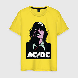 Футболка хлопковая мужская Angus young - ACDC, цвет: желтый