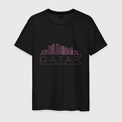 Футболка хлопковая мужская Qatar city, цвет: черный