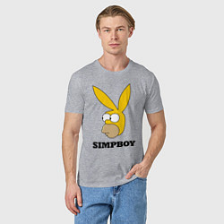 Футболка хлопковая мужская Simpboy - rabbit Homer, цвет: меланж — фото 2