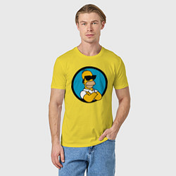 Футболка хлопковая мужская Гомер Симпсон - крутой чувак, цвет: желтый — фото 2