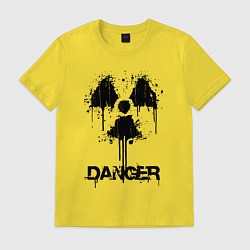 Футболка хлопковая мужская Danger radiation symbol, цвет: желтый