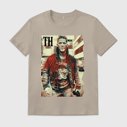 Футболка хлопковая мужская Том Харди - кинозвезда, цвет: миндальный