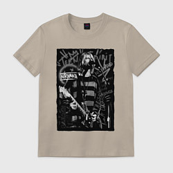 Футболка хлопковая мужская Nirvana Nevermind, цвет: миндальный
