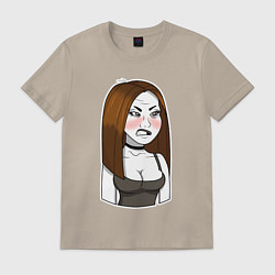 Футболка хлопковая мужская Mommy E-Thot, цвет: миндальный