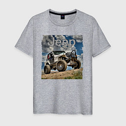 Футболка хлопковая мужская Chrysler Jeep Fordyce в пустыне, цвет: меланж