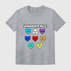 Футболка хлопковая мужская Undertale - души 8 людей, цвет: меланж