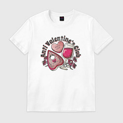 Футболка хлопковая мужская Anti Valentines club, цвет: белый