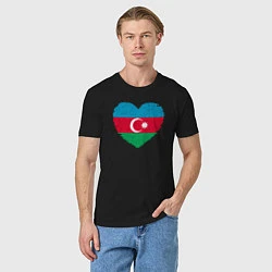 Футболка хлопковая мужская Сердце Азербайджана, цвет: черный — фото 2