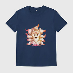 Футболка хлопковая мужская Милый девятихвостый демон, цвет: тёмно-синий
