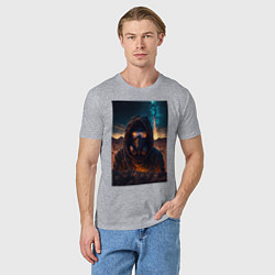 Футболка хлопковая мужская Пусстынный странник, цвет: меланж — фото 2