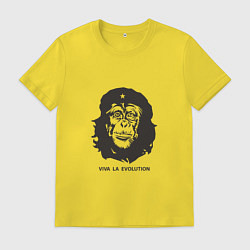 Футболка хлопковая мужская Viva la evolution, цвет: желтый