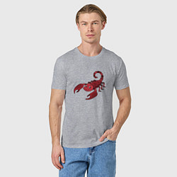 Футболка хлопковая мужская Мультяшный скорпион, цвет: меланж — фото 2