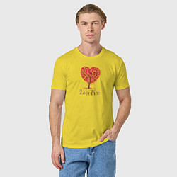 Футболка хлопковая мужская Love tree hard, цвет: желтый — фото 2