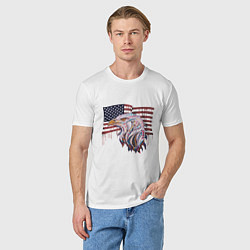 Футболка хлопковая мужская American eagle, цвет: белый — фото 2