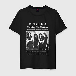 Футболка хлопковая мужская Metallica рок группа, цвет: черный