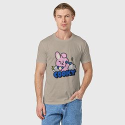 Футболка хлопковая мужская Cooky BT21 Jungkook, цвет: миндальный — фото 2