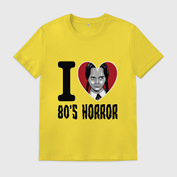 Футболка хлопковая мужская Люблю хорроры 80х, цвет: желтый