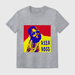Футболка хлопковая мужская Рик Росс поп-арт, цвет: меланж