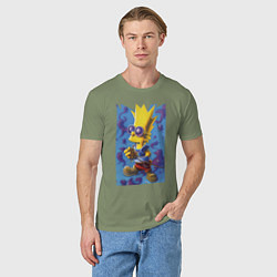 Футболка хлопковая мужская Bart Simpson - neural network, цвет: авокадо — фото 2