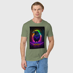 Футболка хлопковая мужская Ворон третий глаз, цвет: авокадо — фото 2