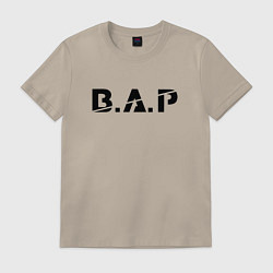 Футболка хлопковая мужская B A P black logo, цвет: миндальный