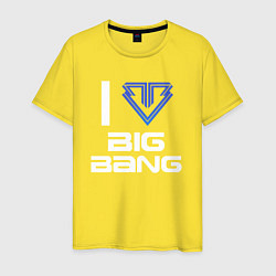 Футболка хлопковая мужская I love big bang, цвет: желтый