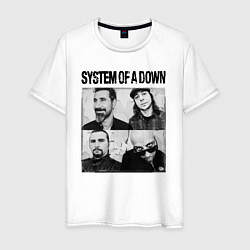 Футболка хлопковая мужская System of a down rock, цвет: белый