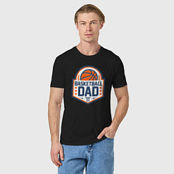Футболка хлопковая мужская Баскетбольный папа, цвет: черный — фото 2