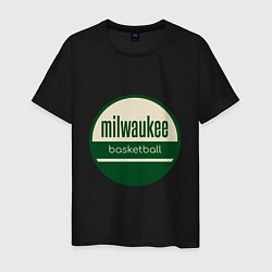 Футболка хлопковая мужская Milwaukee basketball, цвет: черный