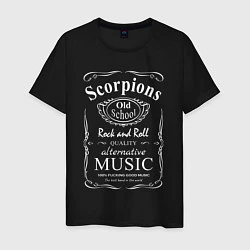 Футболка хлопковая мужская Scorpions в стиле Jack Daniels, цвет: черный