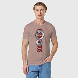 Футболка хлопковая мужская Ouroboros, цвет: пыльно-розовый — фото 2