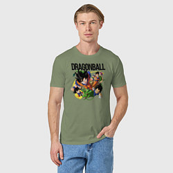 Футболка хлопковая мужская Гоку из Dragonball, цвет: авокадо — фото 2