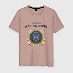 Футболка хлопковая мужская Корпус морской пехоты княжества Люксембург, цвет: пыльно-розовый