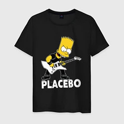 Футболка хлопковая мужская Placebo Барт Симпсон рокер, цвет: черный