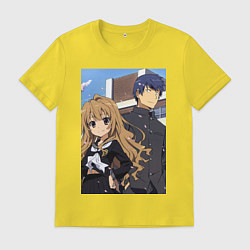 Футболка хлопковая мужская Тора дора аниме, цвет: желтый