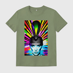 Футболка хлопковая мужская Королева поп-арта, цвет: авокадо