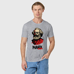 Футболка хлопковая мужская Karl Marx - 3 цвета, цвет: меланж — фото 2