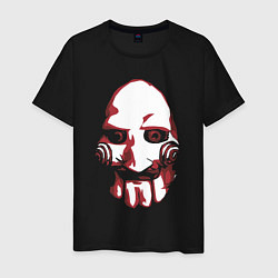 Футболка хлопковая мужская Saw mask, цвет: черный
