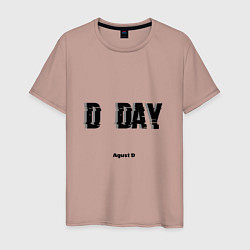 Футболка хлопковая мужская D DAY Agust D, цвет: пыльно-розовый