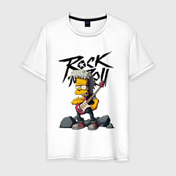 Футболка хлопковая мужская Simpsons Rock, цвет: белый