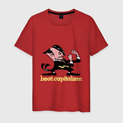 Футболка хлопковая мужская Beat capitalism, цвет: красный