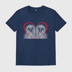 Футболка хлопковая мужская День птиц, цвет: тёмно-синий