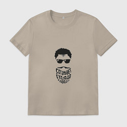 Футболка хлопковая мужская Согревает в холода, цвет: миндальный