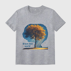 Футболка хлопковая мужская Дивный новый мир, цвет: меланж