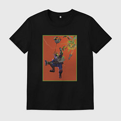 Футболка хлопковая мужская Deep Rock Galactic - Drone Operator, цвет: черный