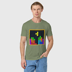 Футболка хлопковая мужская Tetris, цвет: авокадо — фото 2