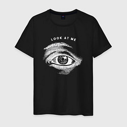 Футболка хлопковая мужская Look at me eye, цвет: черный